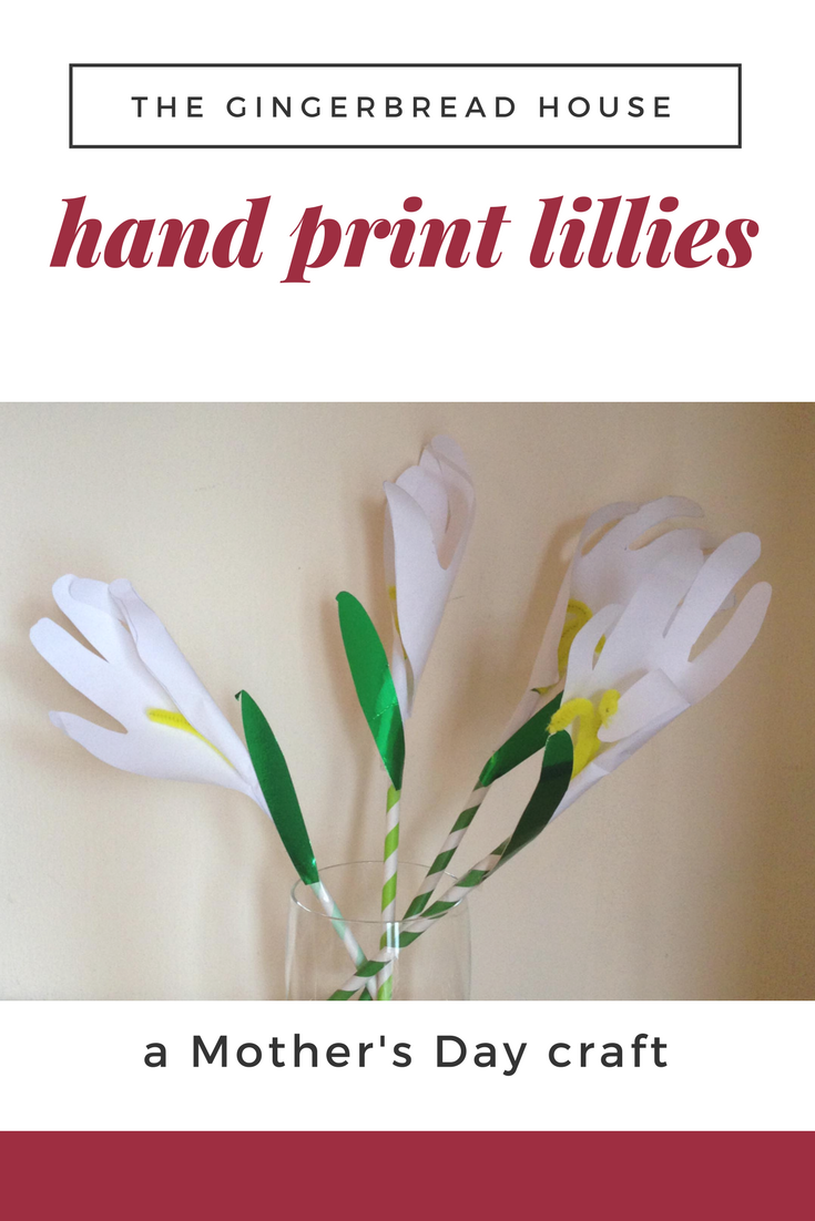 Hand print lilies for Mother's Day