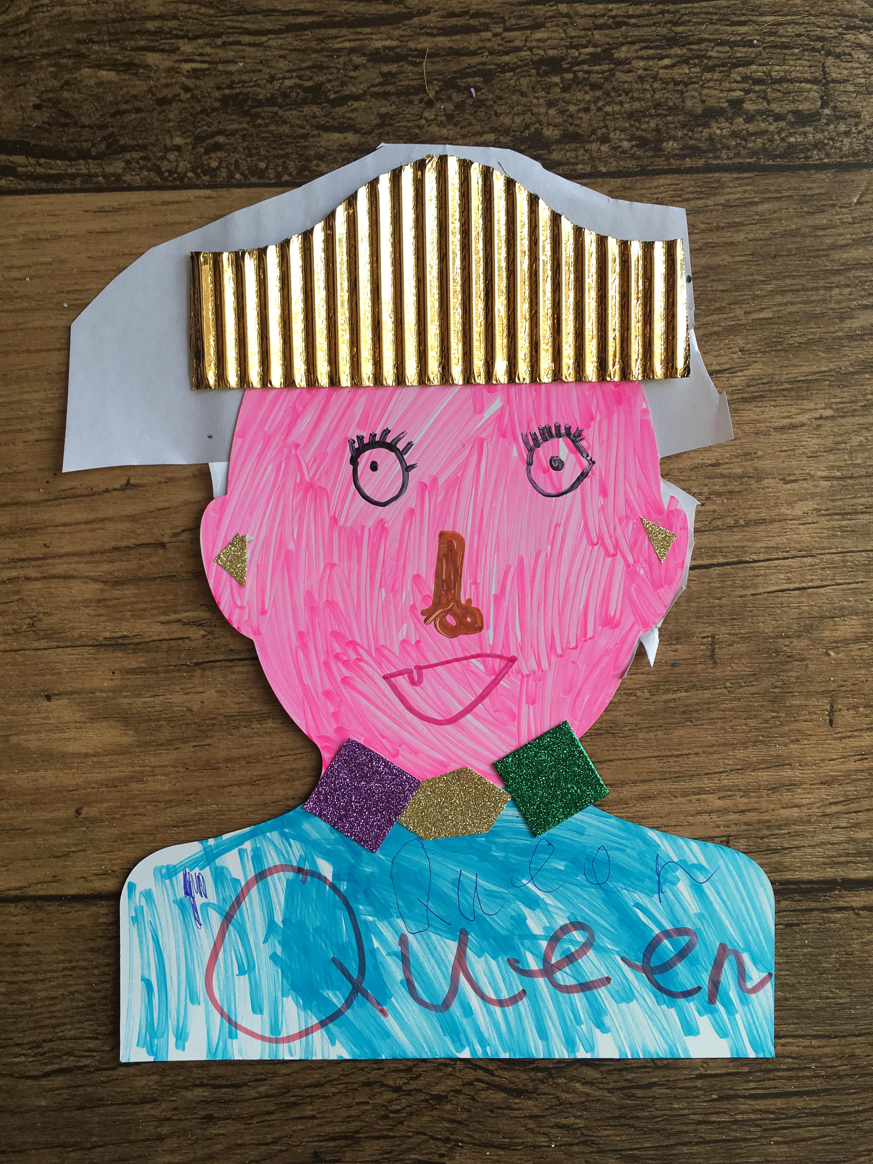 kids portrait of the Queen