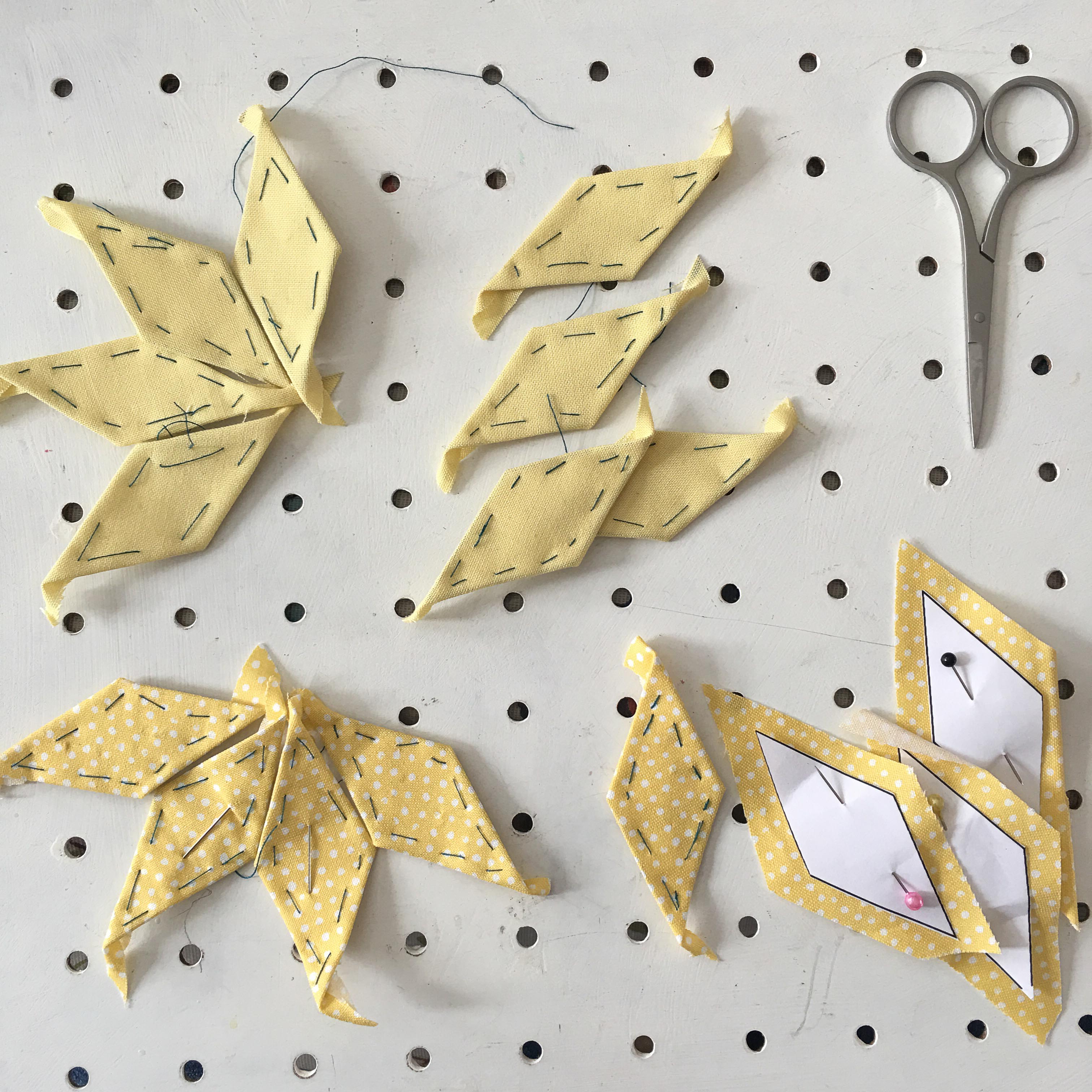 english paper pieced diamonds