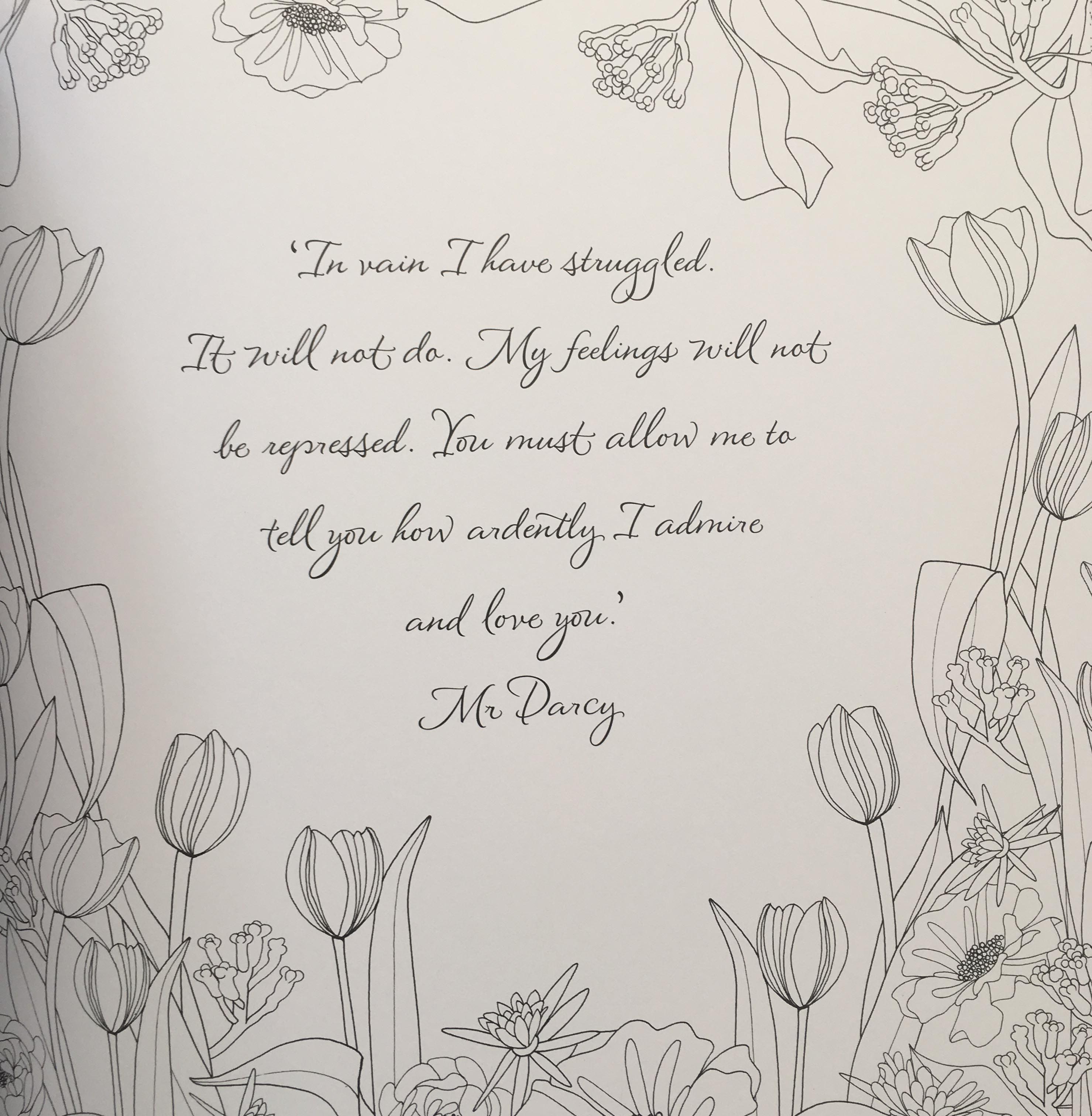 Jane Austen adult colouring book