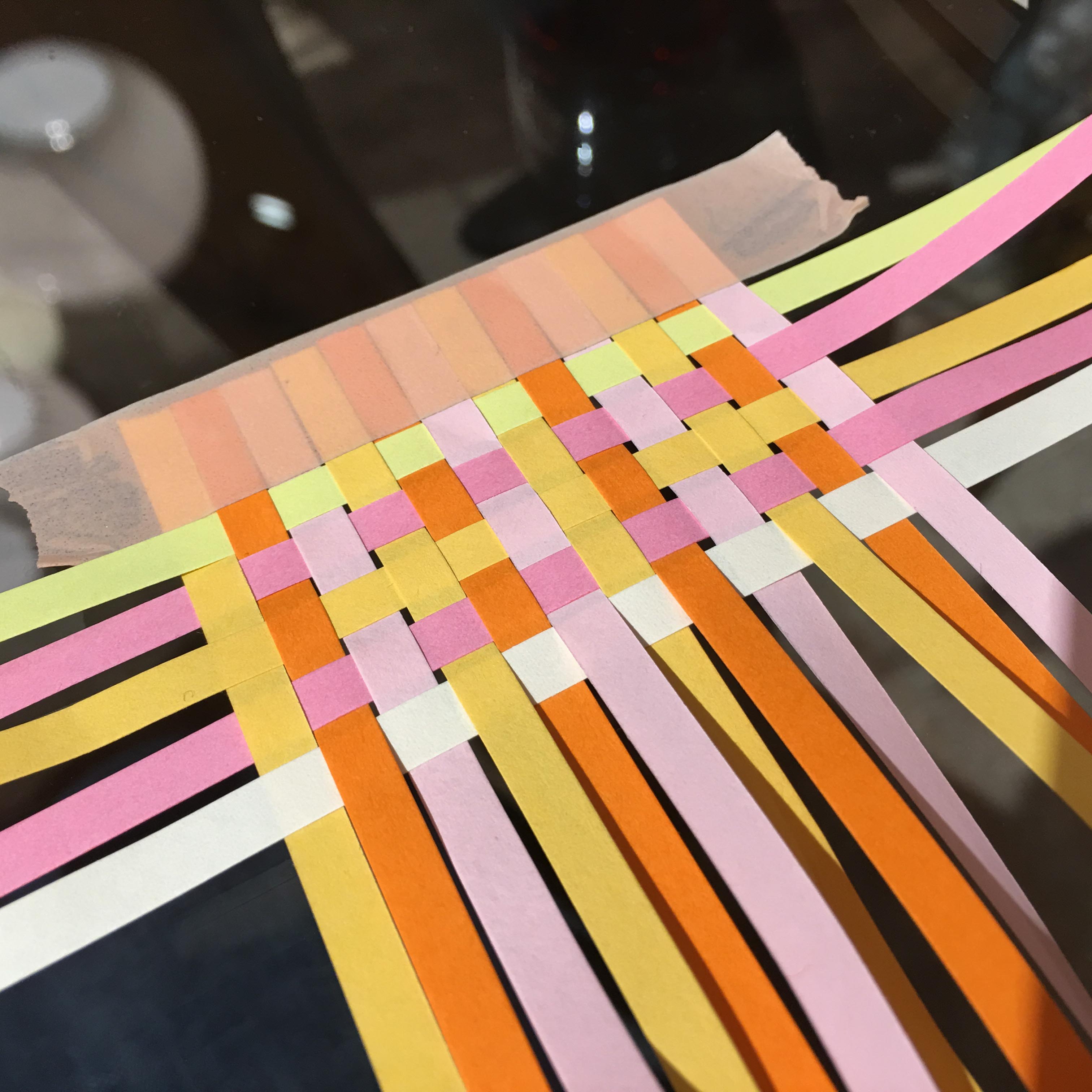 paper weaving at West Elm