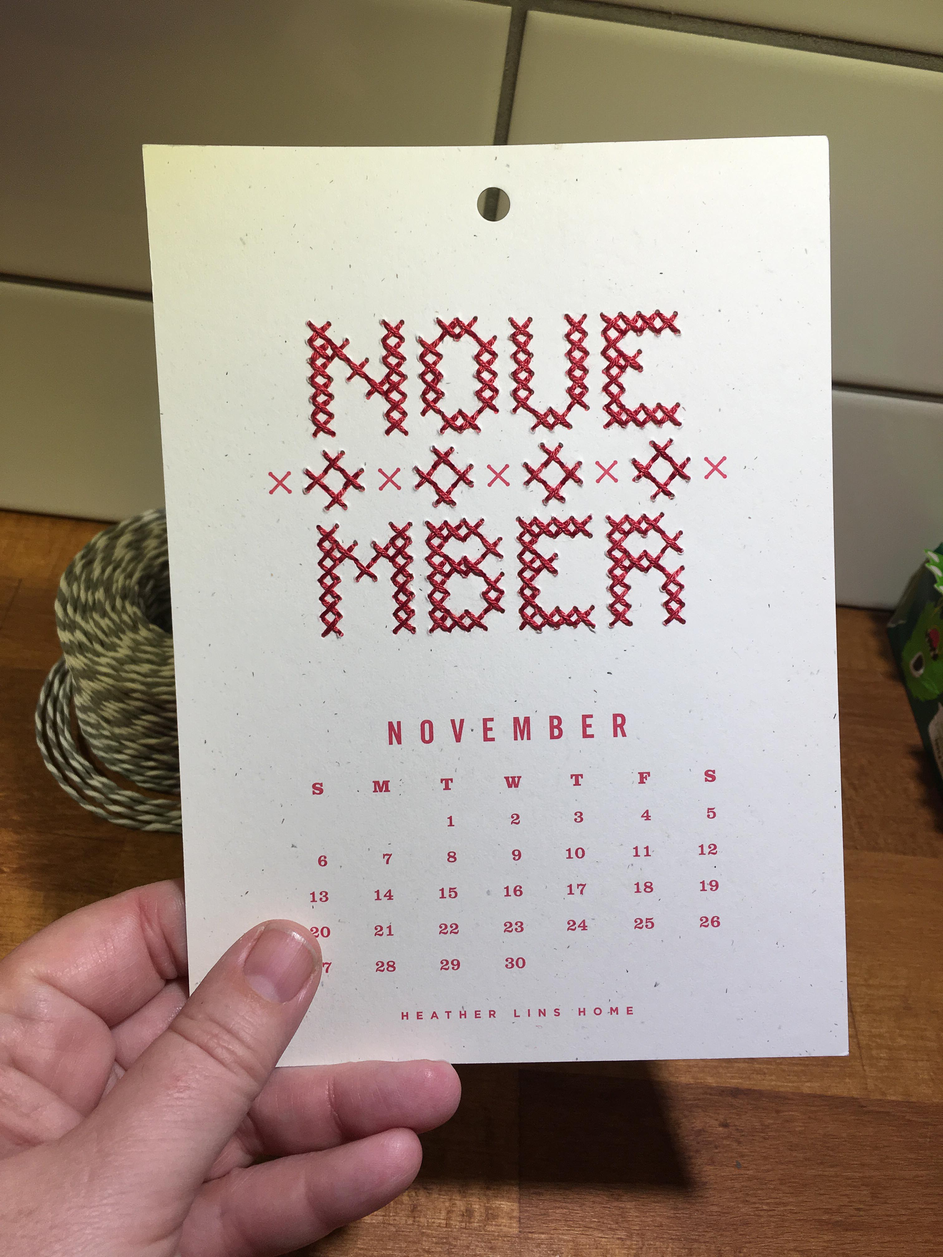 year in stitches November