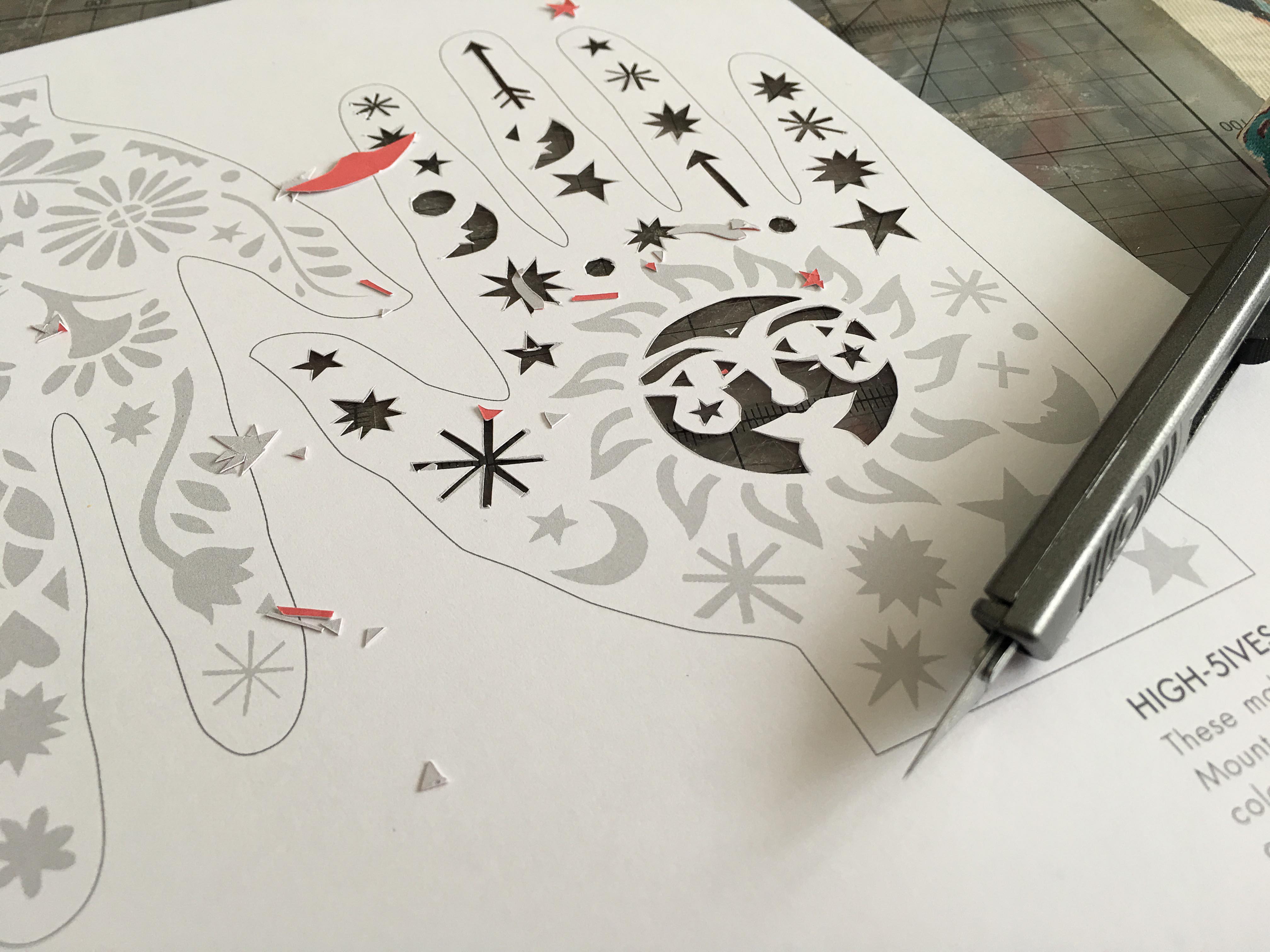 paper cutting in progress