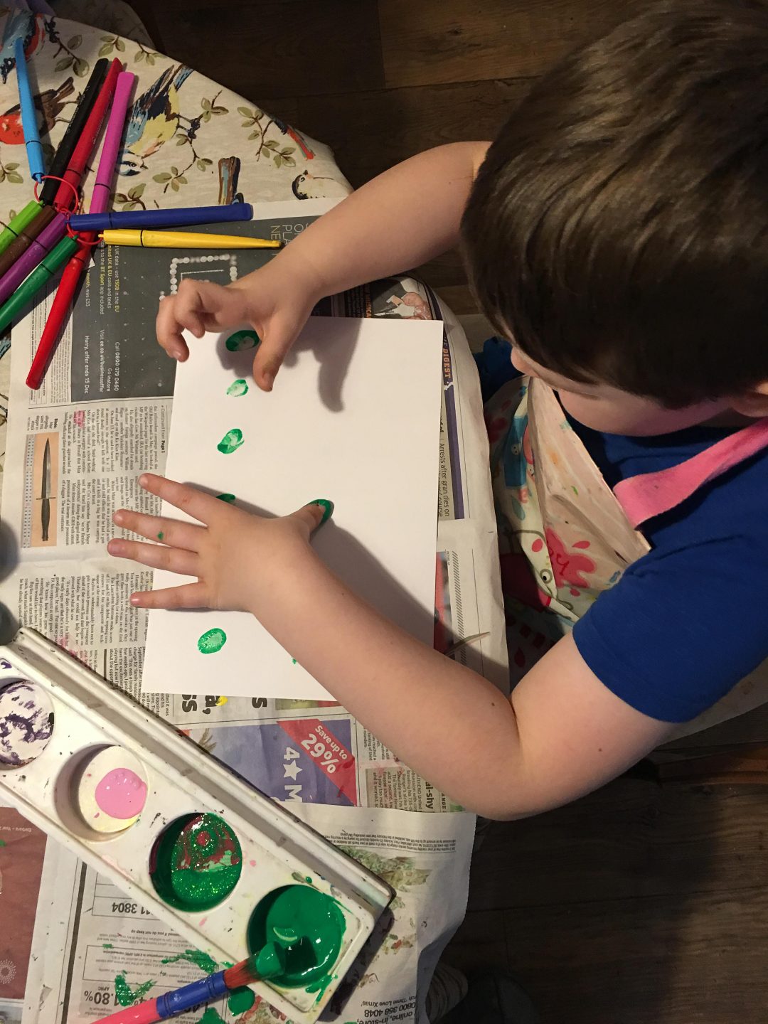 DIY fingerprint Elf craft for kids thegingerbreadhouse.co.uk