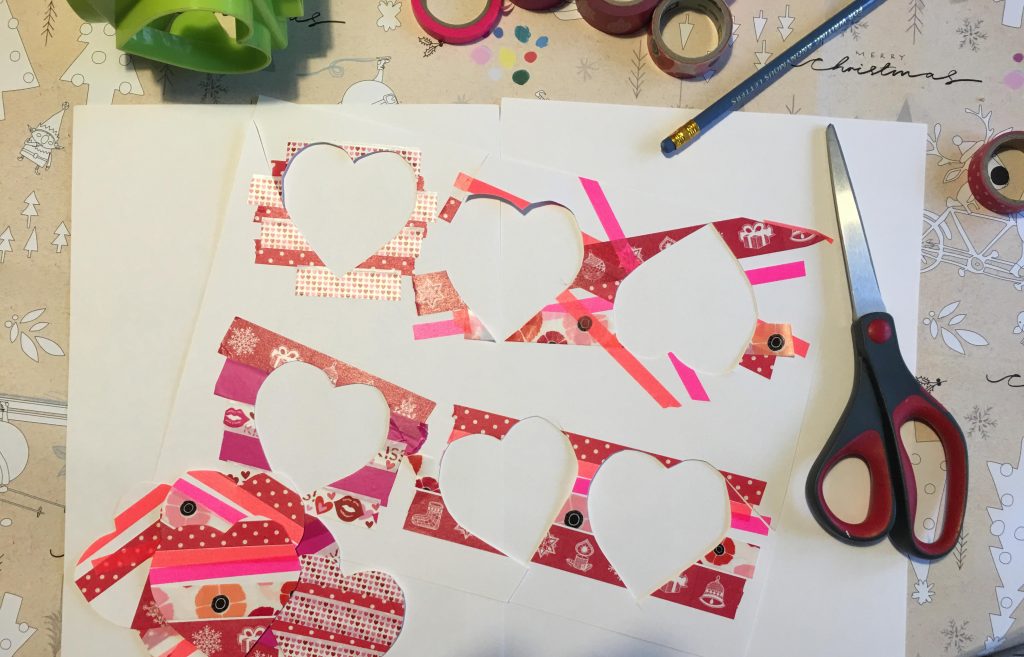 How to make Washi tape Valentine hearts