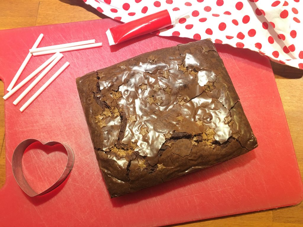 Heart-shaped Valentine brownies