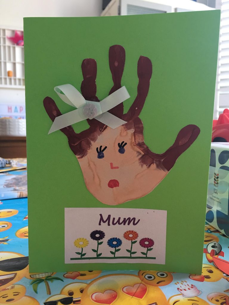 handprint Mother's Day card