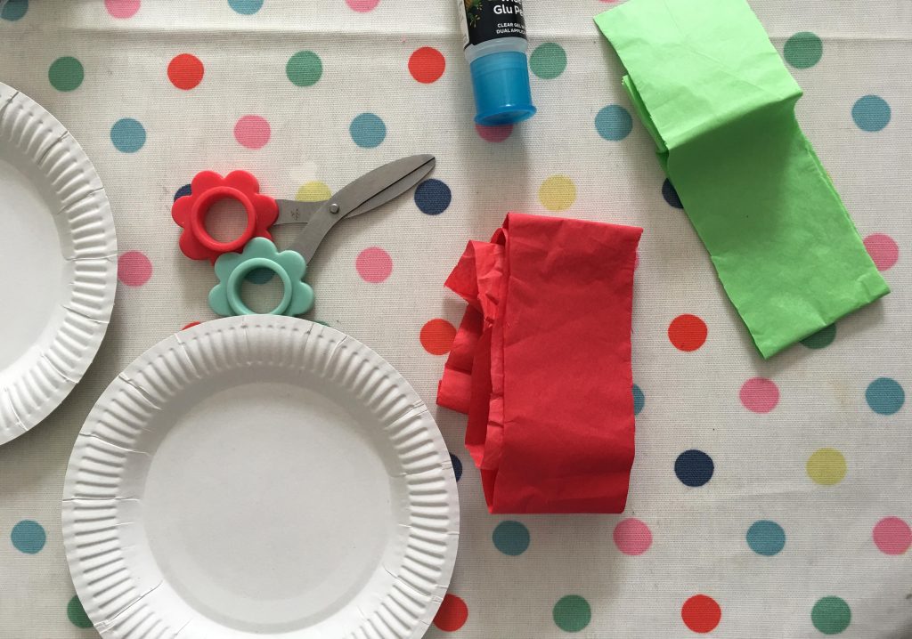 Paper plate watermelon craft