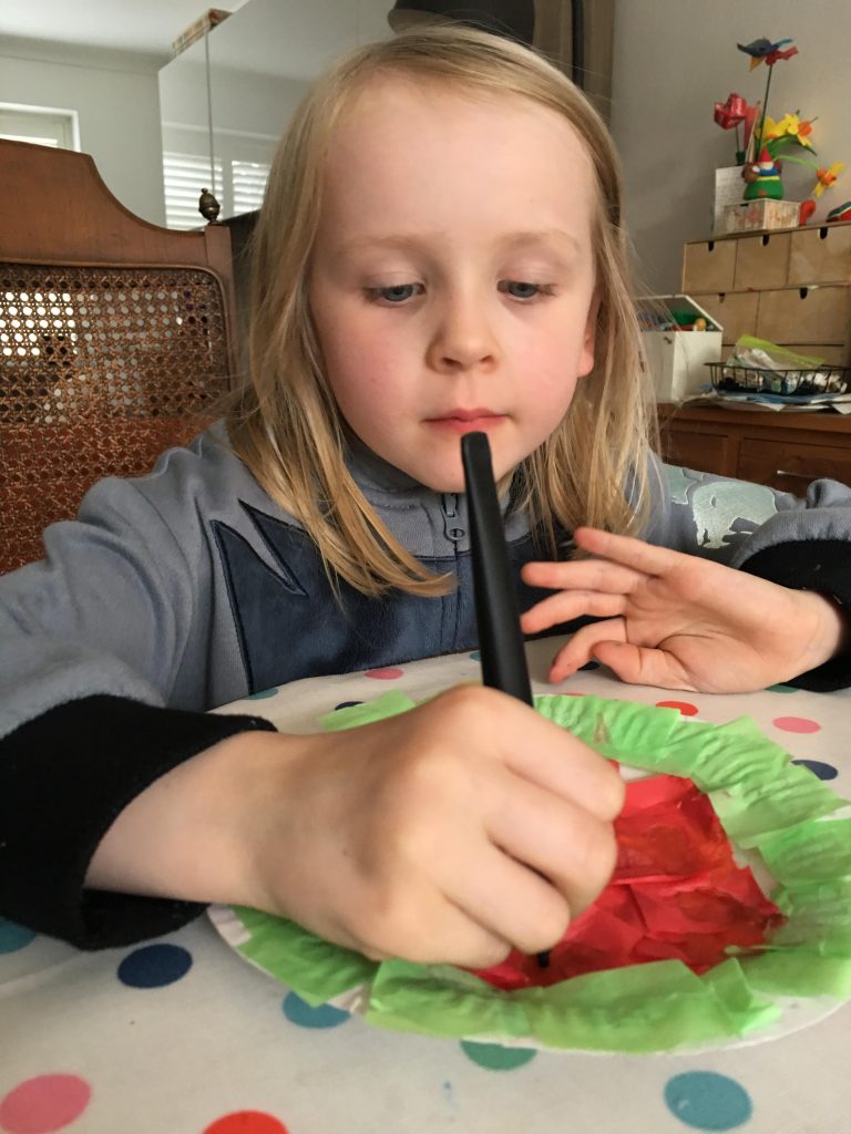 Paper plate watermelon craft