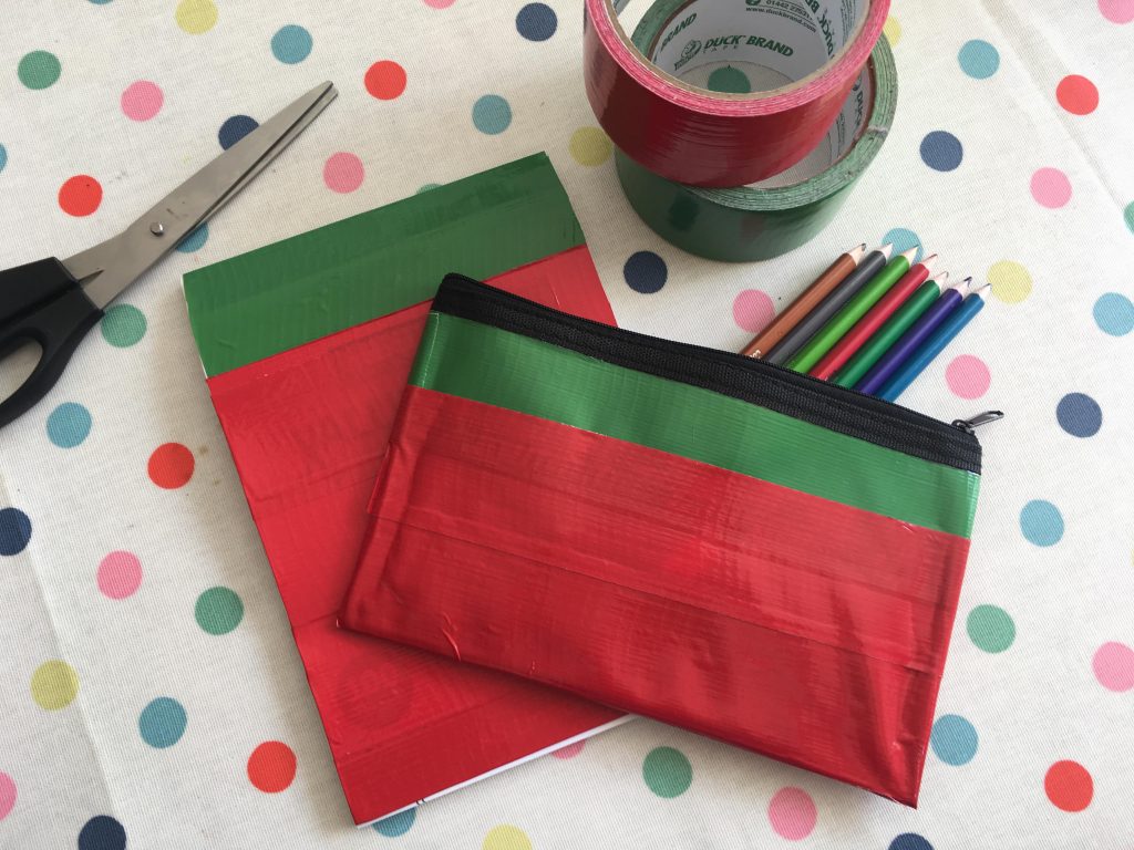 Easy Duck Tape watermelon school supplies