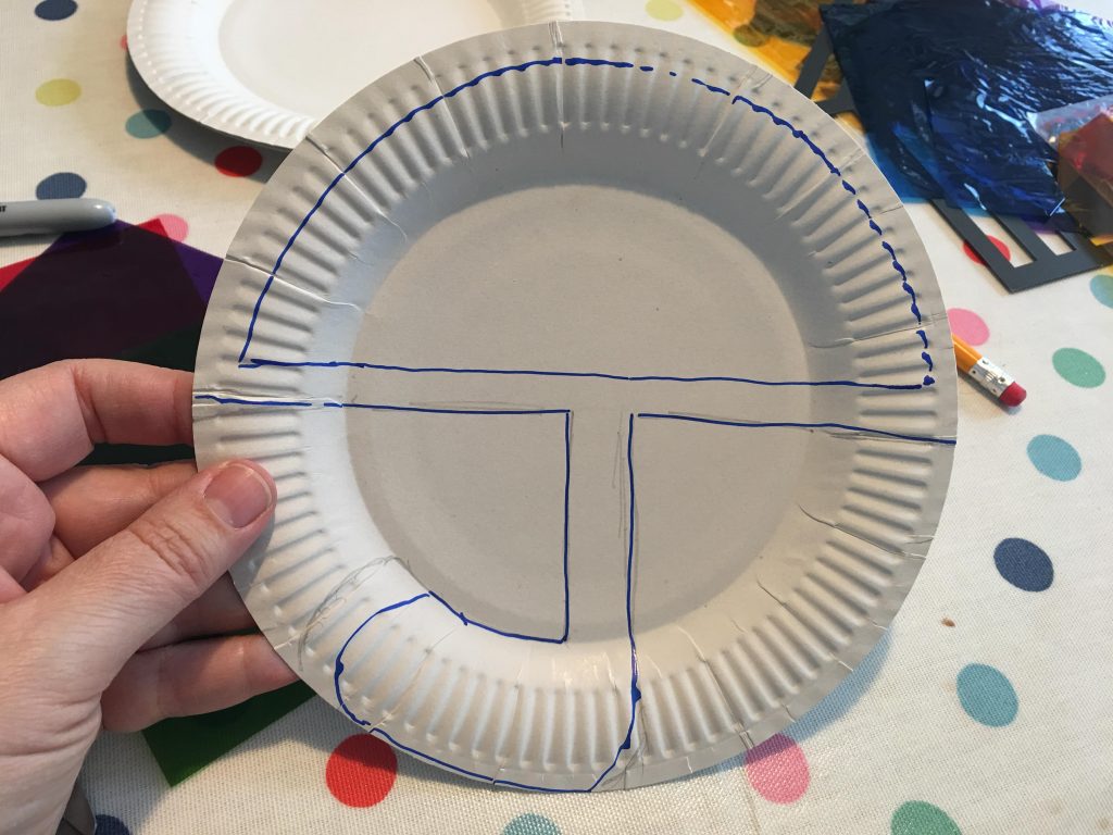 Umbrella paper plate craft