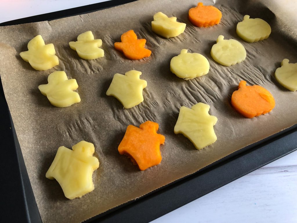 Halloween roasted vegetable shapes