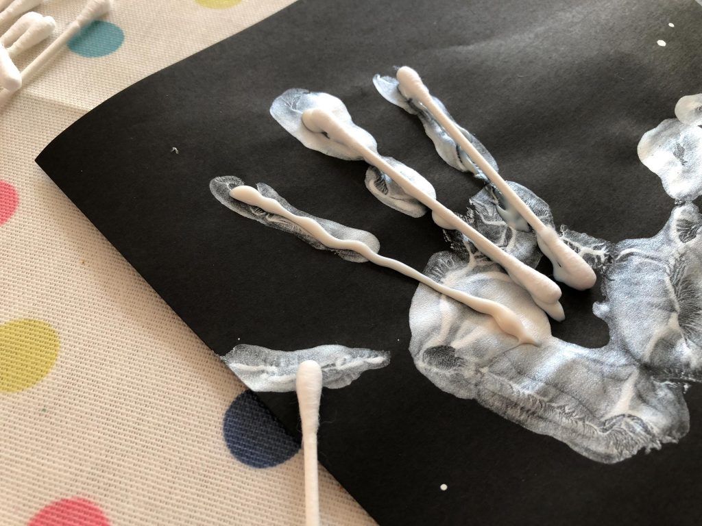 Halloween x-ray hand print craft 