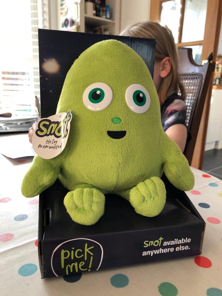 Snot plush toy from Smyths Toys Christmas advert