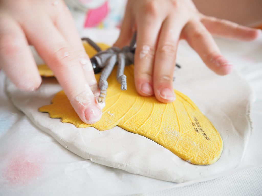 making fossils with air drying clay