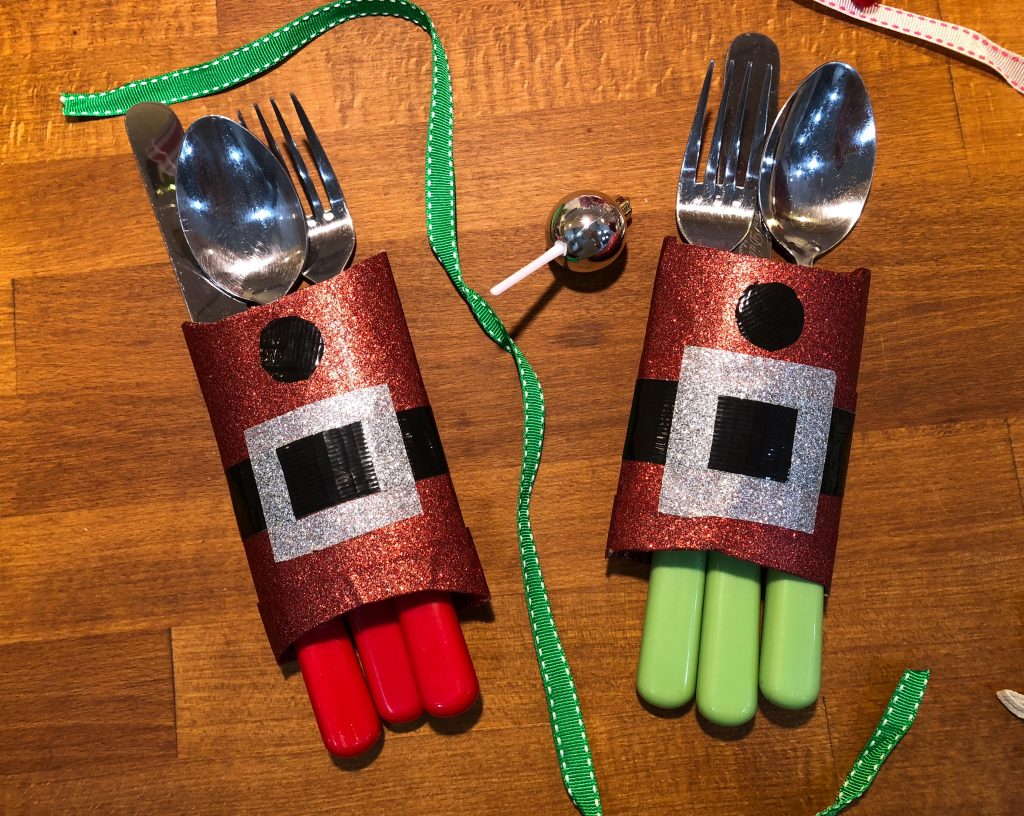 Duck Tape Christmas Cutlery Holder