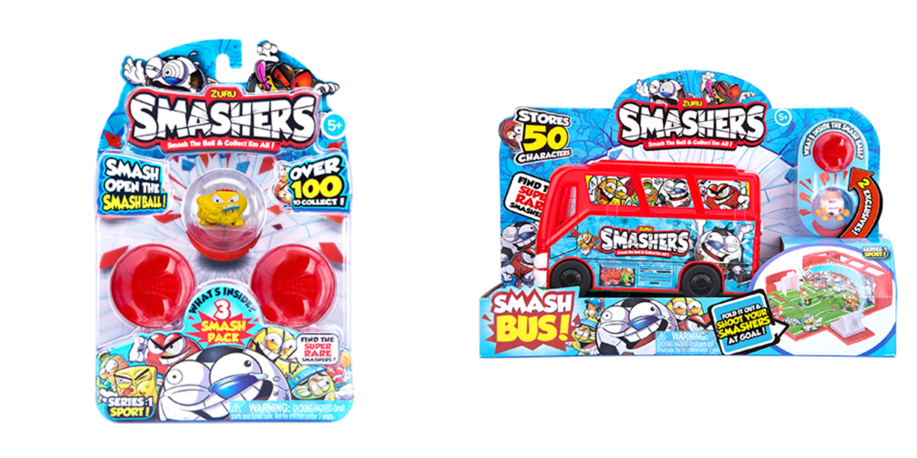 Win Smashers Series 1 Team Bus and 3 pack