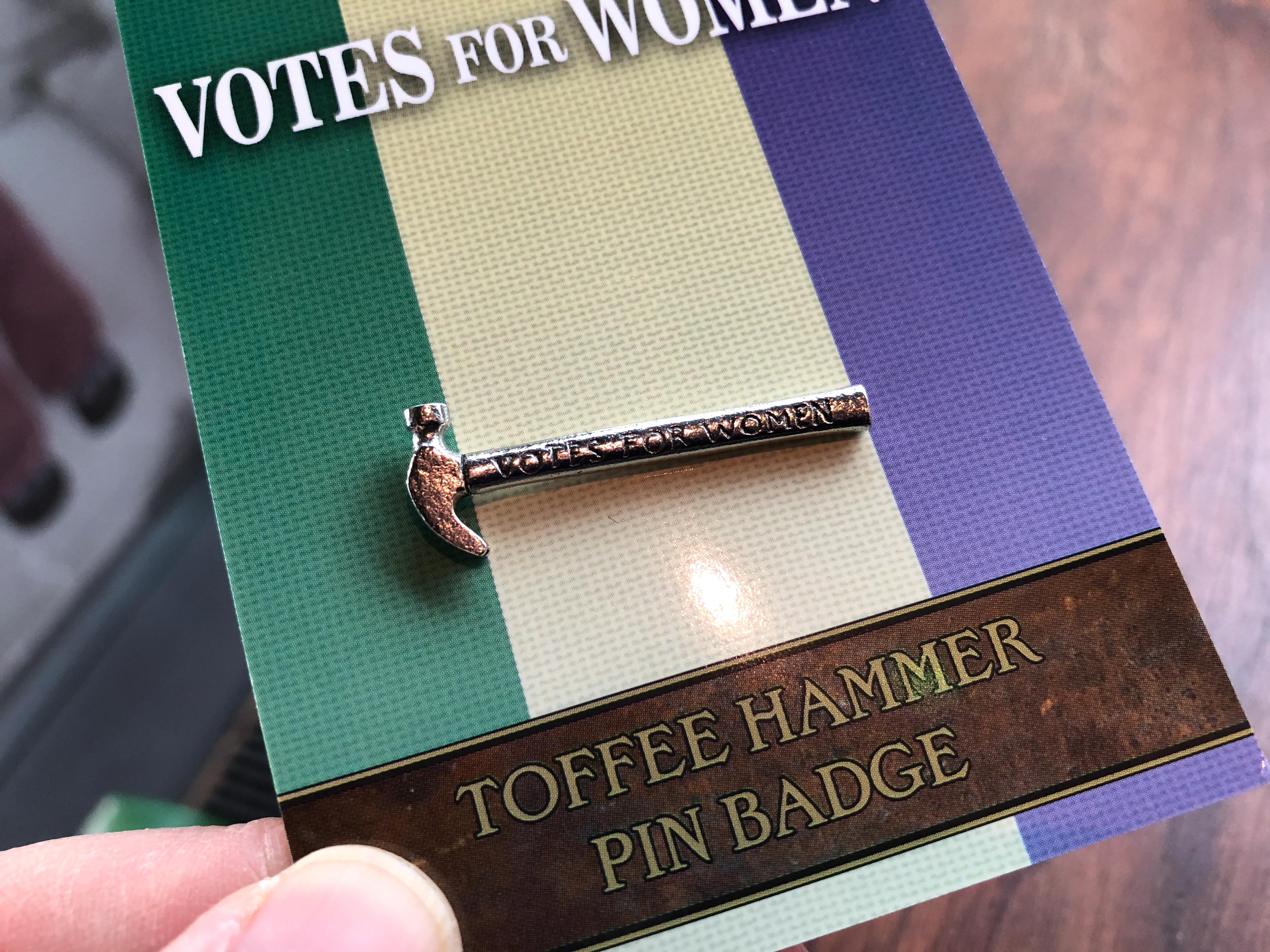 toffee hammer votes for women badge museum of london