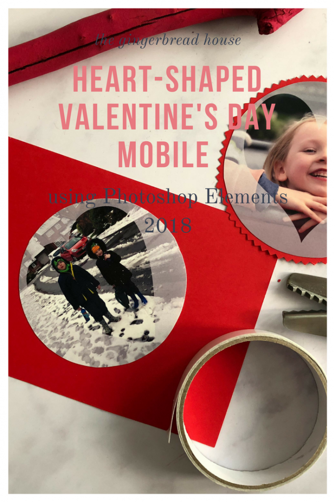 Family photo Valentine decor using Photoshop Elements 2018