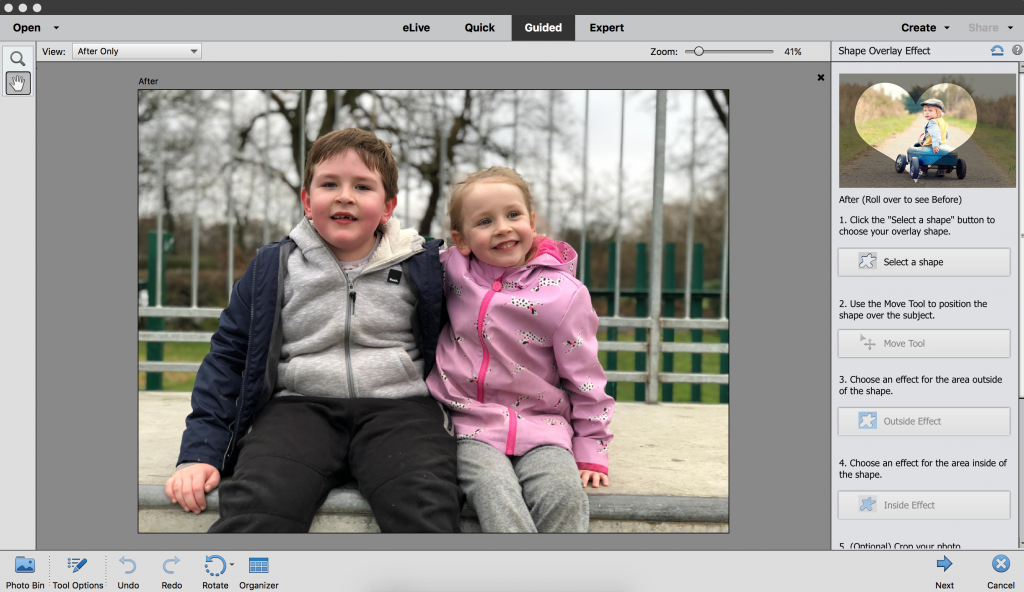 How to use the Shape Overlay Effect in PSE 2018