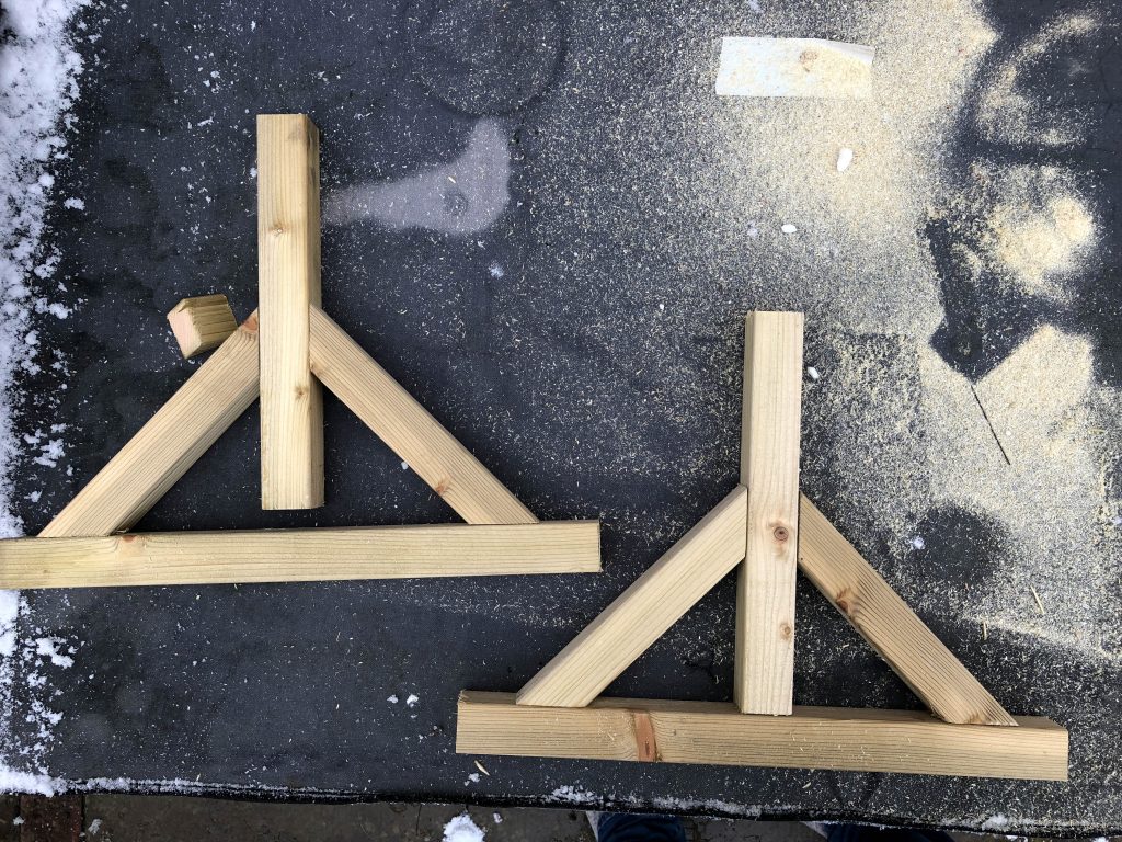 wooden legs for a Nerf target board