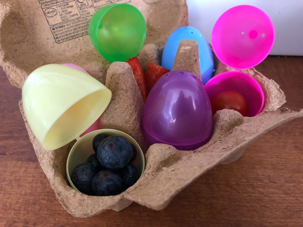 lunch for kids served in an egg box