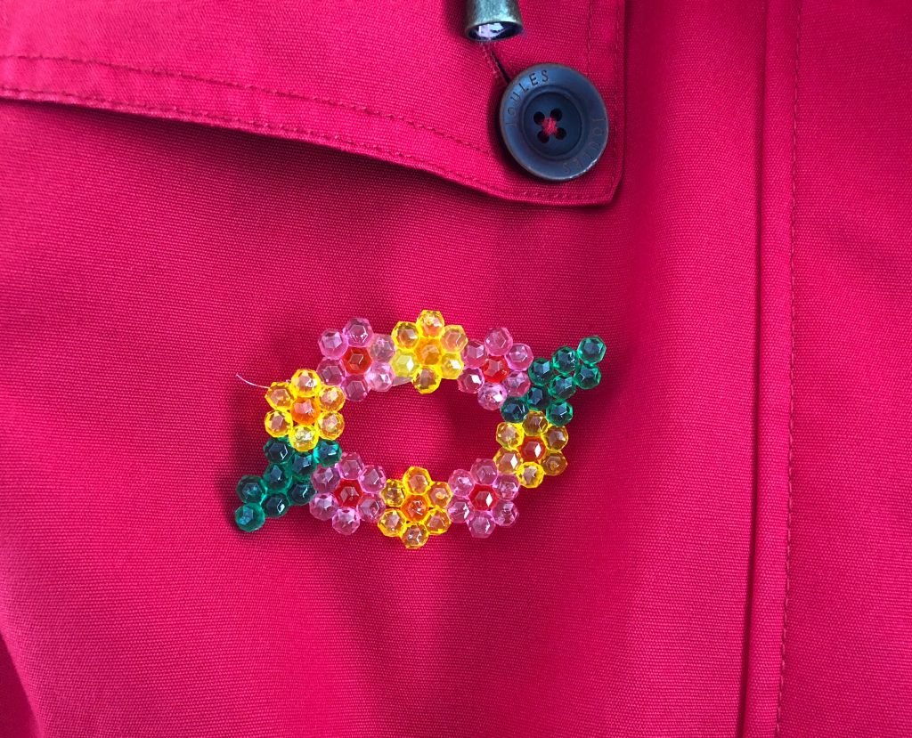 Aquabeads floral brooch