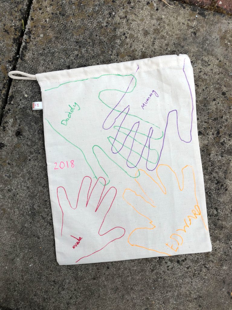 handprint keepsake bag