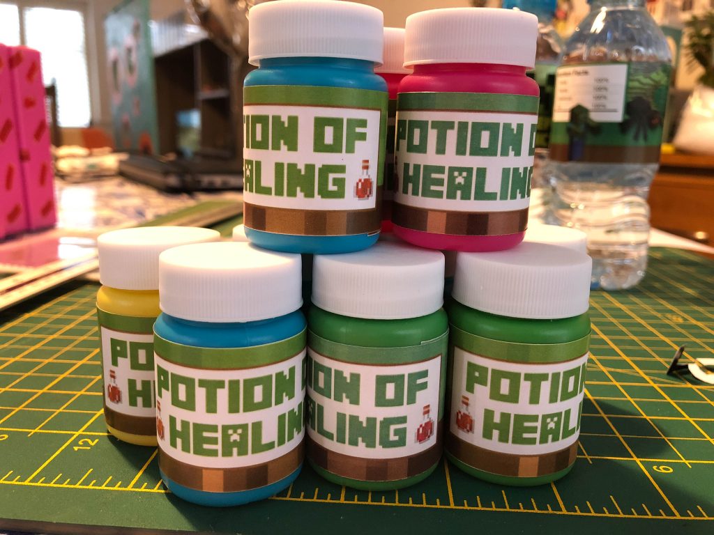 Minecraft free party printable Potion of Healing