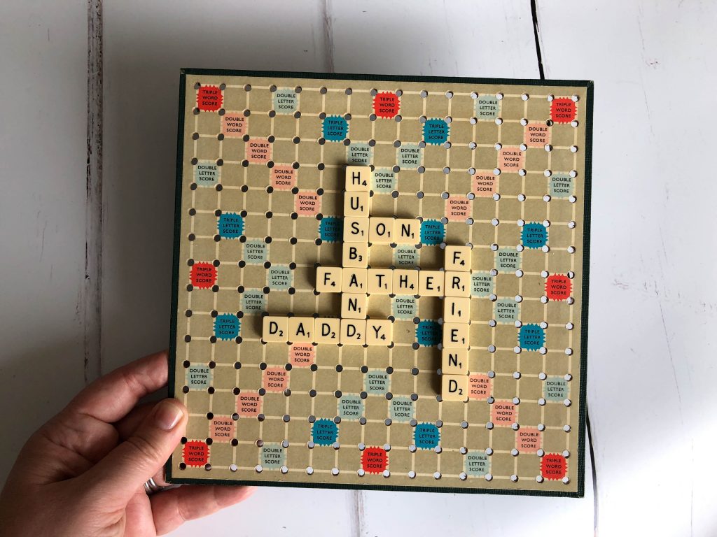 vintage scrabble art for Father's Day