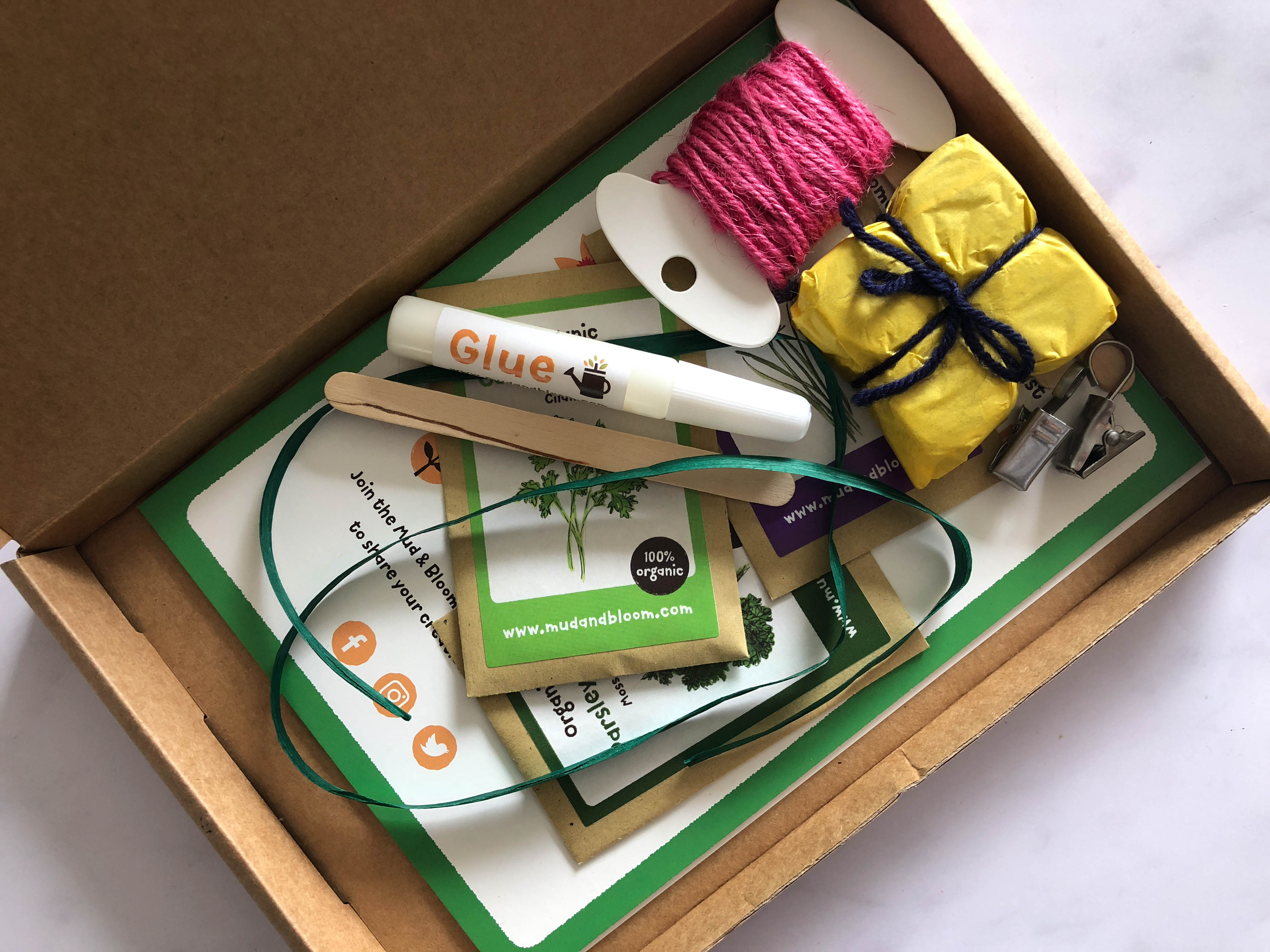 A gardening and nature crafts box for kids