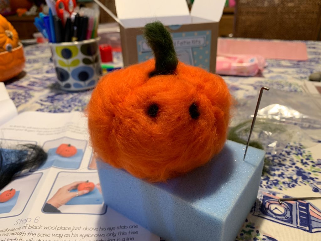 needle felt pumpkin