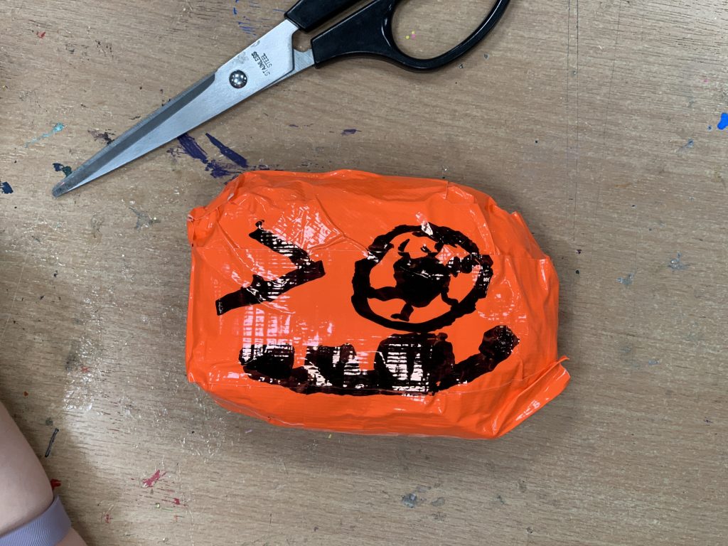 Duck Tape pumpkin squishie