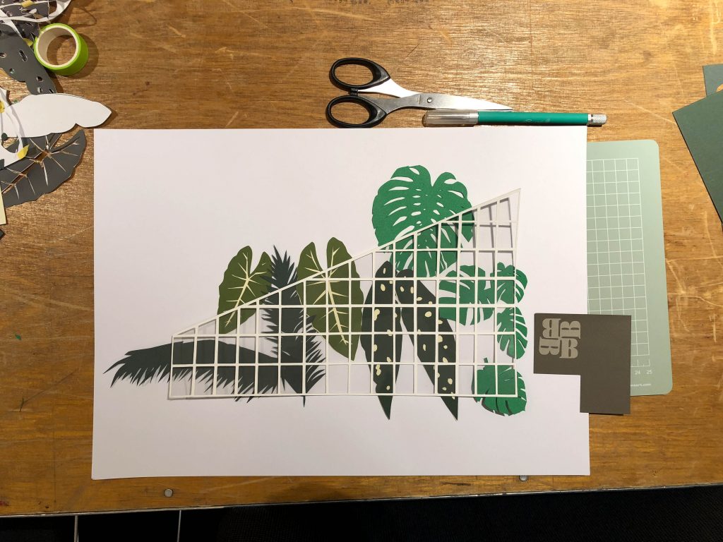 Barbican Conservatory inspired botanical paper cut