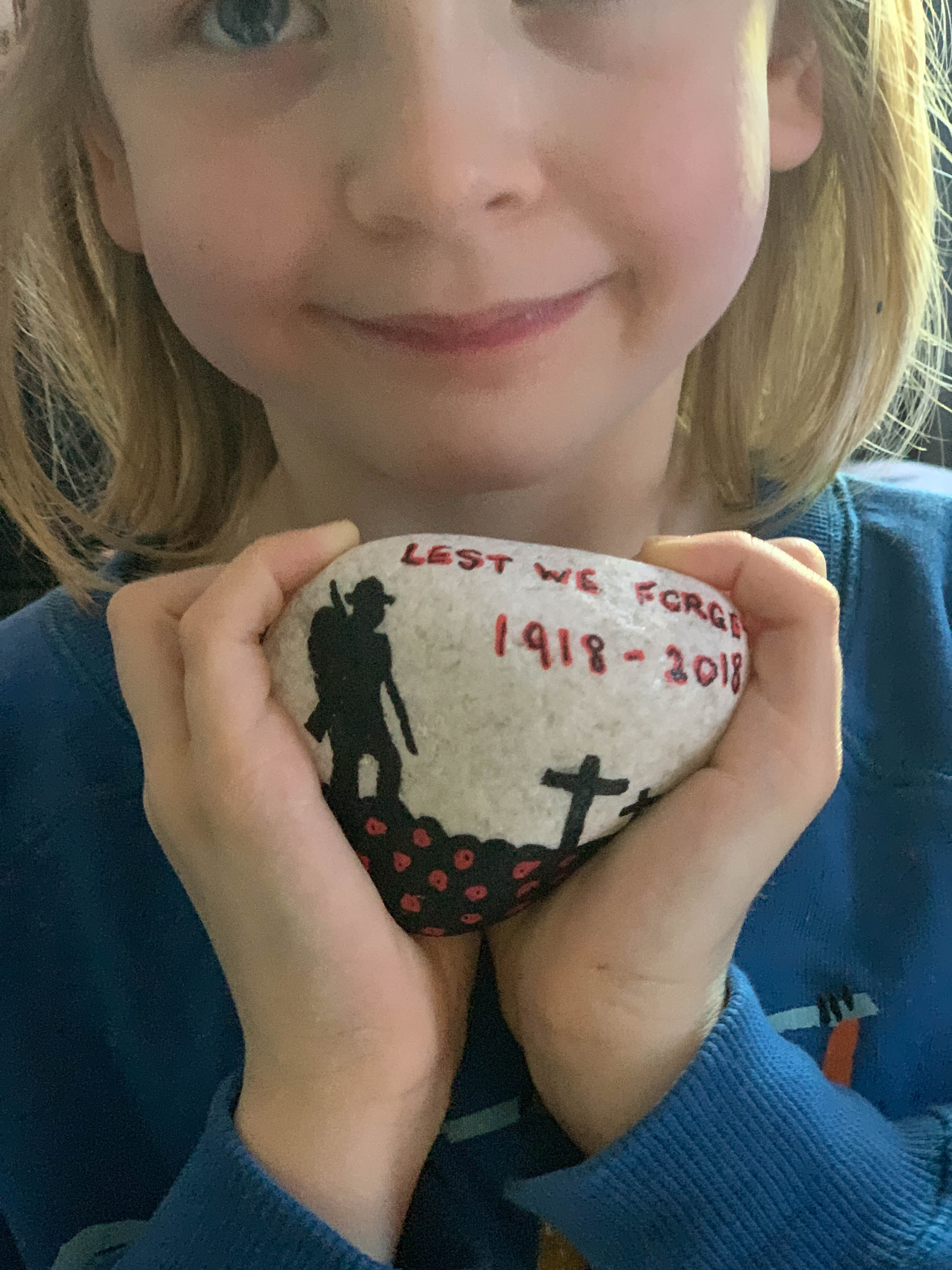 Remembrance Day painted rock