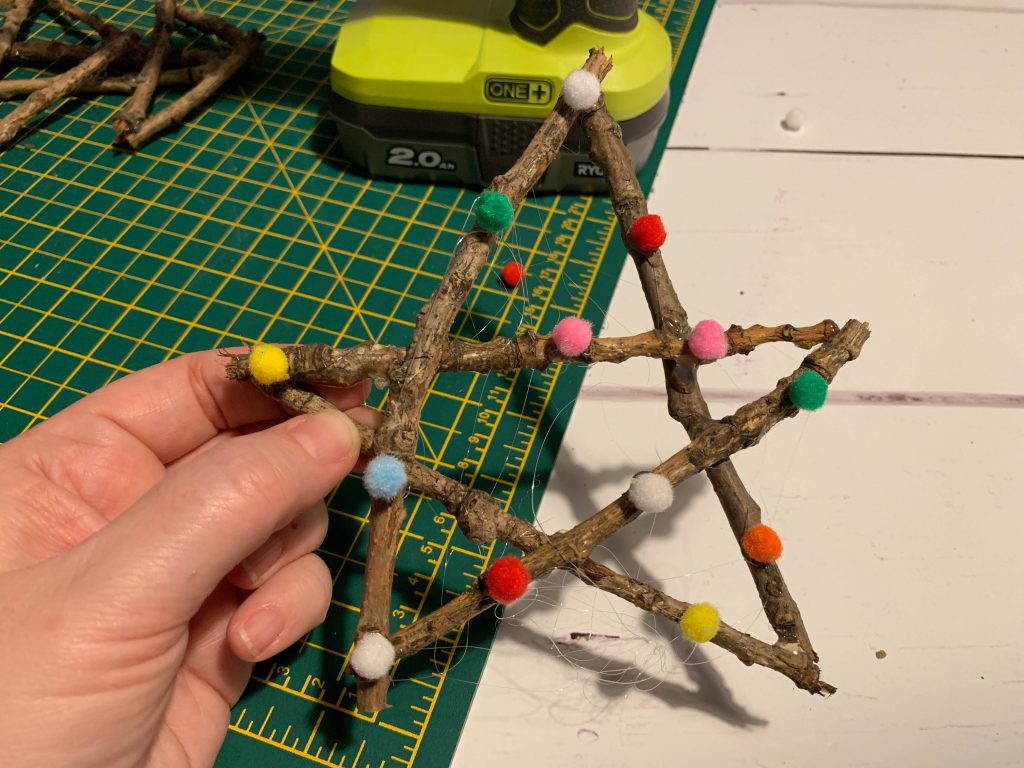 handmade twig star decoration