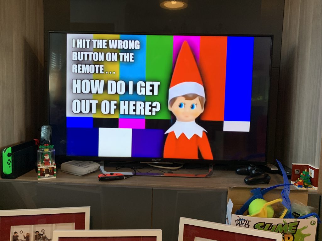 Elf on the Shelf trapped in tv video