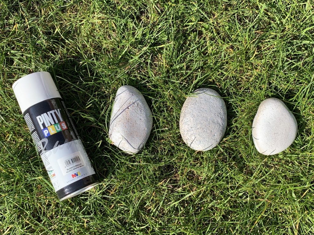 spray paint rocks before painting