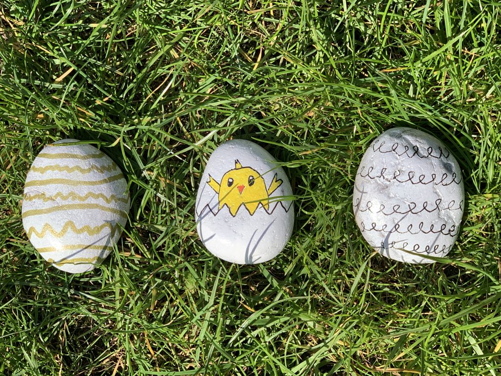 painted rock Easter eggs