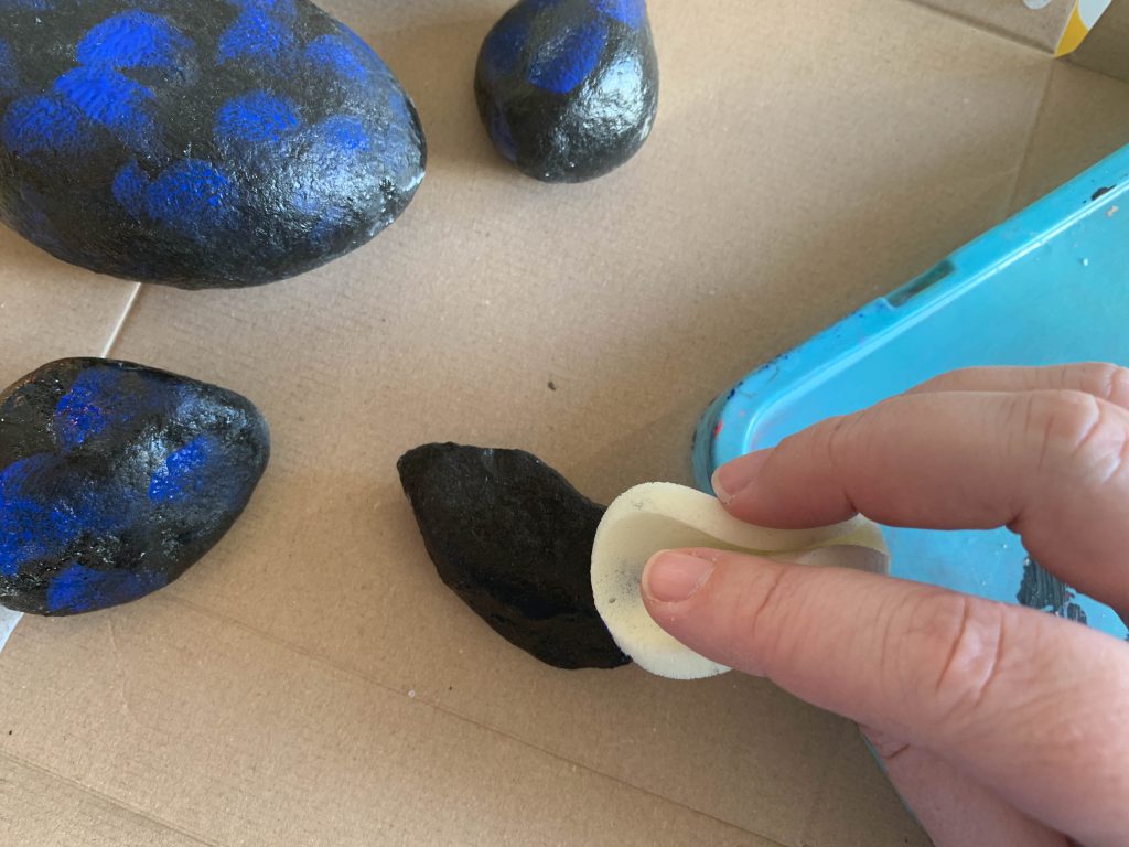 easy galaxy painted rocks