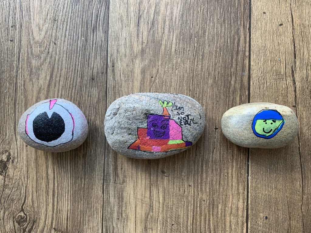 Lego Movie 2 painted rocks