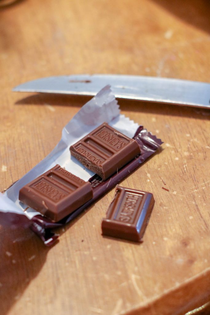 cutting chocolate into squares