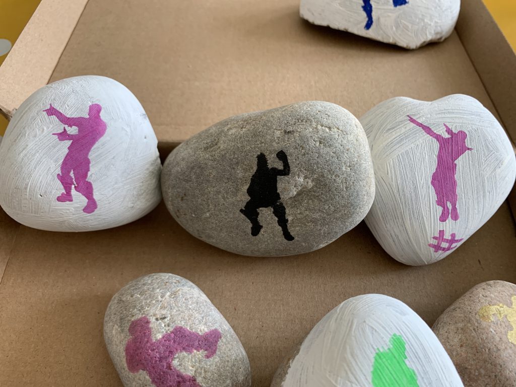 easy Fortnite painted rocks