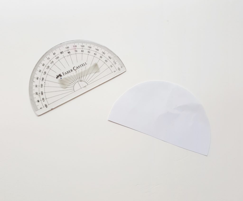 protractor and piece of paper