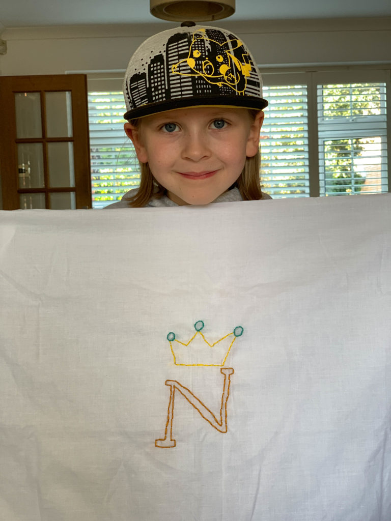 simple monogrammed pillowcase craft for kids