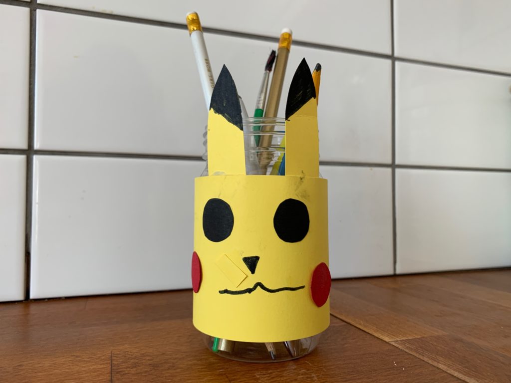 Pikachu desk tidy craft for kids