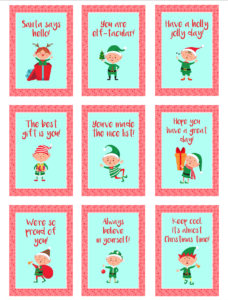 Printable Elf Lunchbox Notes