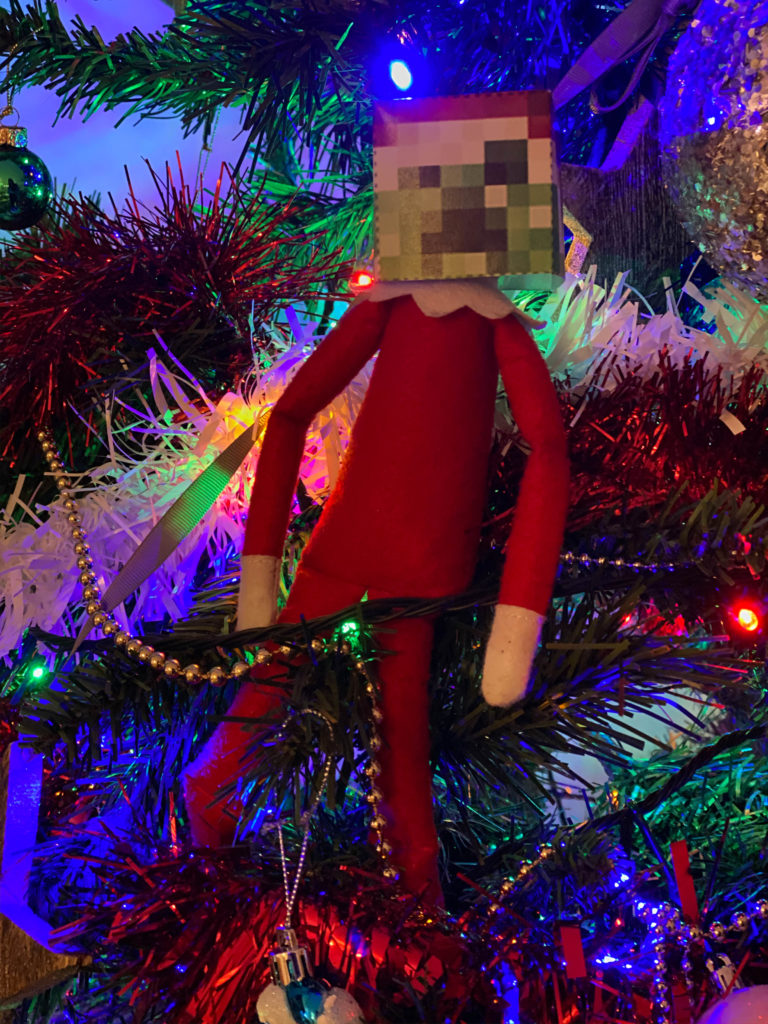 Elf on the Shelf with Minecraft mask