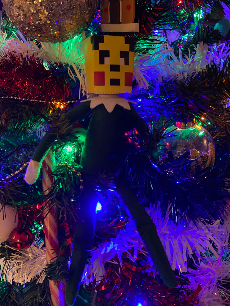 Elf on the Shelf with Pokemon mask