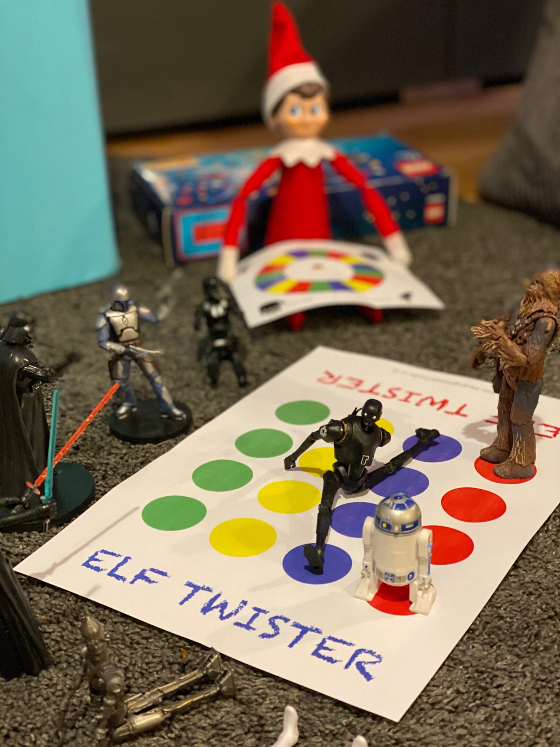 Elf on the Shelf playing Elf Twister